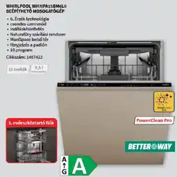 MediaMarkt Whirlpool WH7IPA15BM6L0 beépíthető mosogatógép ajánlat
