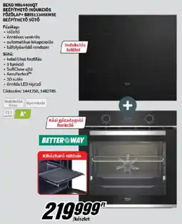 MediaMarkt Beko HII64400QT beépíthető indukciós főzőlap + BBIS13300XMSE beépíthető sütő ajánlat