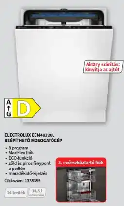 MediaMarkt Electrolux EEM48320L beépíthető mosogatógép ajánlat