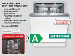 MediaMarkt Bosch SMVGECX10E beépíthető mosogatógép ajánlat