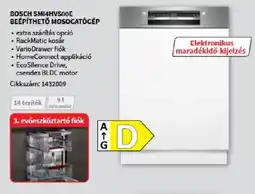MediaMarkt Bosch SM14HVSOOE beépíthető mosogatógép ajánlat