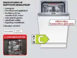 MediaMarkt Bosch SPV4EMX24E beépíthető mosogatógép ajánlat