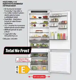 MediaMarkt Haier HBW5719E beépíthető kombinált hűtőszekrény ajánlat