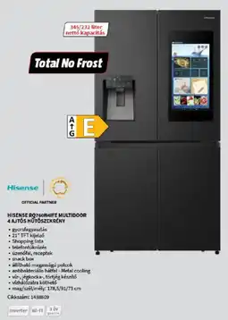 MediaMarkt Hisense RQ760N4IFE Multidoor 4 ajtós hűtőszekrény ajánlat