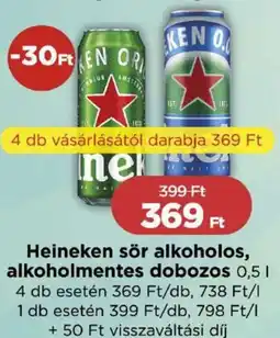 Real Heineken sör alkoholos, alkoholmentes dobozos ajánlat
