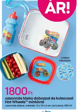 Pepco Uzsonnás táska dobozzal és kulaccsal Hot Wheels™ mintával ajánlat