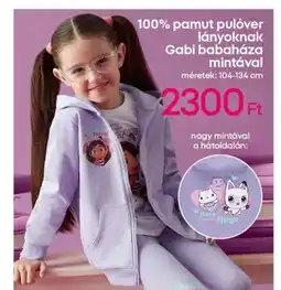 Pepco 100% pamut pulóver lányoknak Gabi babaháza ajánlat