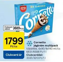 Tesco CORNETTO JÉGKRÉM MULTIPACK ajánlat
