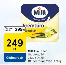 Tesco MILLI﻿﻿ Krémtúró ajánlat