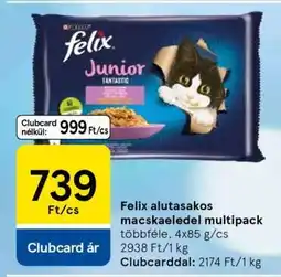 Tesco Felix alutasakos macskaeledel multipack ajánlat