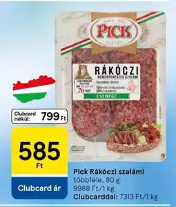 Tesco PICK Rákóczi szalámi ajánlat