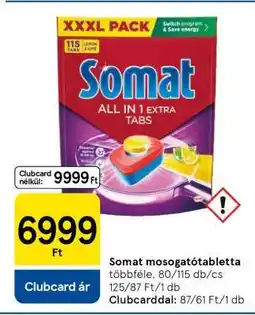 Tesco Somat ALL IN 1 EXTRA TABS ajánlat
