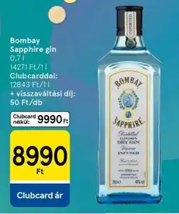 Tesco Bombay Sapphire gin ajánlat