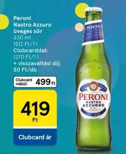 Tesco Peroni Nastro Azzuro üveges sör ajánlat