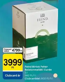Tesco Feind Birtok Fehér Balatonmelléki Cuvée ajánlat
