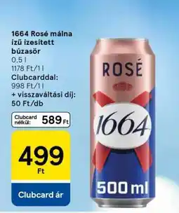 Tesco 1664 Rosé málna-ízű ízesített búzasör ajánlat