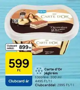 Tesco CARTE D'OR Jégkrém ajánlat