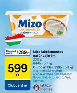 Tesco Mizo laktózmentes natúr vajkrém ajánlat