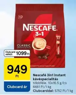 Tesco Nescafé 3in1 instant kávéspecialitás ajánlat