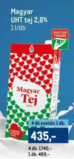 Metro Magyar UHT tej 2,8% ajánlat