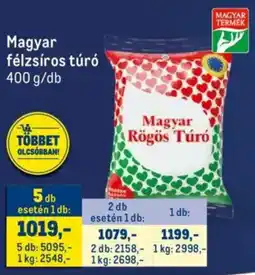 Metro Magyar félzsíros túró ajánlat