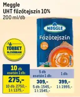 Metro Meggle UHT főzőtejszín 10% ajánlat