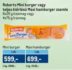 Metro Roberto Mini burger zsemle ajánlat