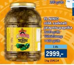 Metro EL NINIO zöld, szeletelt jalapeño paprika ajánlat