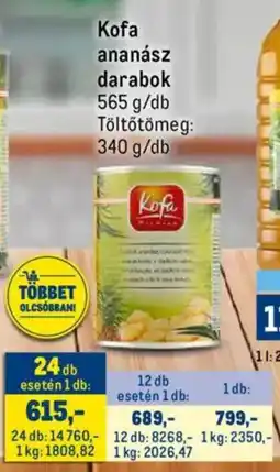 Metro Kofa ananász darabok ajánlat