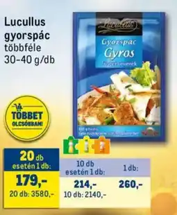 Metro Lucullus gyorspác ajánlat