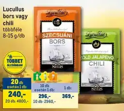 Metro Lucullus bors, chili ajánlat
