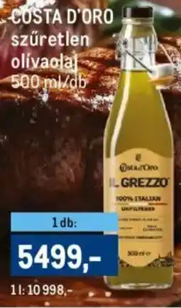 Metro Costa d'Oro szűretlen olívaolaj ajánlat