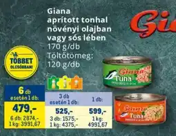 Metro Giana aprított tonhal növényi olajban, sós lében ajánlat