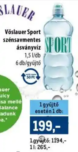Metro Vöslauer Sport szénsavmentes ásványvíz ajánlat
