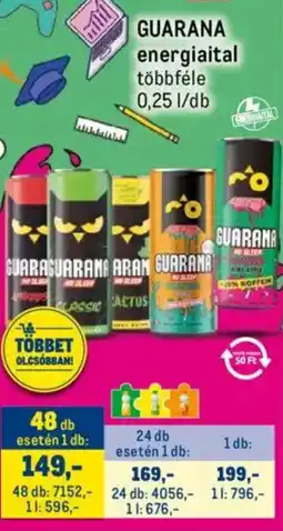 Metro GUARANA energiaital ajánlat