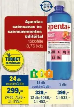 Metro Apenta+ szénsavas és szénsavmentes üdítőital ajánlat