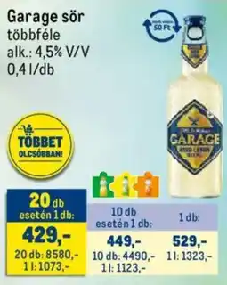 Metro Garage sör ajánlat