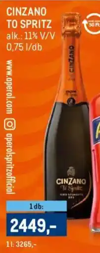 Metro Cinzano to Spritz ajánlat