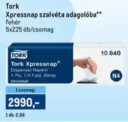 Metro Tork Xpressnap szalvéta adagolóba ajánlat