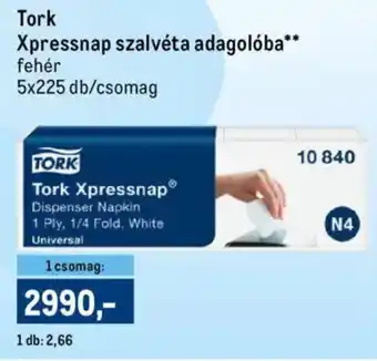 Metro Tork Xpressnap szalvéta adagolóba ajánlat