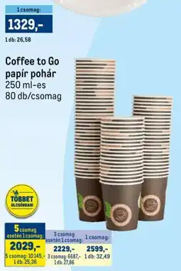 Metro Coffee to Go papír pohár ajánlat