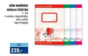 Metro Süni minőségi iskolai füzetek ajánlat