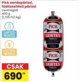 Spar Pick sertéspárizsi, füstízesítésű párizsi ajánlat