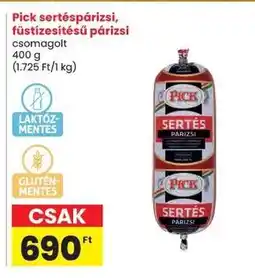 Spar Pick sertéspárizsi, füstízesítésű párizsi ajánlat
