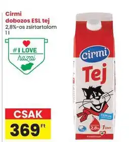 Spar Cirmi dobozos ESL tej ajánlat