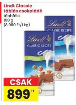 Spar Lindt Classic táblás csokoládé ajánlat