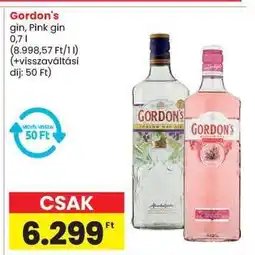 Spar Gordon's gin, Pink gin ajánlat