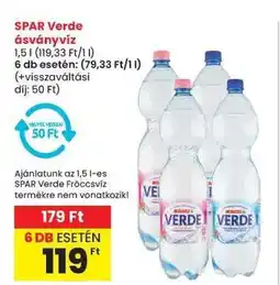 Spar SPAR Verde ásványvíz ajánlat