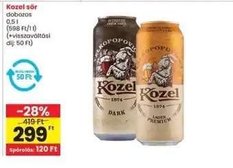 Spar Kozel sör dobozos ajánlat