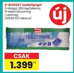 Spar S-BUDGET toalettpapír ajánlat
